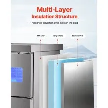 VEVOR Commercial Ice Maker Machine, 132 lbs/24H Stainless Steel Worktop Ice Machine with Sink, 30 lbs Storage & 70 Cubes/Cycle, Self-Cleaning Freestanding Ice-Making for Home Bar Restaurant Kitchen