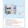 VEVOR Commercial Ice Maker Machine, 132 lbs/24H Stainless Steel Ice Machine with Worktop, 30 lbs Storage & 70 Cubes/Cycle, Self-Cleaning Freestanding Ice-Making for Home Bar Office Restaurant Kitchen