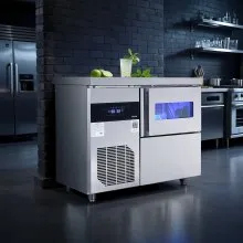 VEVOR Commercial Ice Maker Machine, 132 lbs/24H Stainless Steel Ice Machine with Worktop, 30 lbs Storage & 70 Cubes/Cycle, Self-Cleaning Freestanding Ice-Making for Home Bar Office Restaurant Kitchen