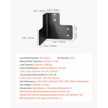 8pcs Workbench Corner Brackets Kit 6.5x6.5x6.5 in/165x165x165 mm Angle Brackets