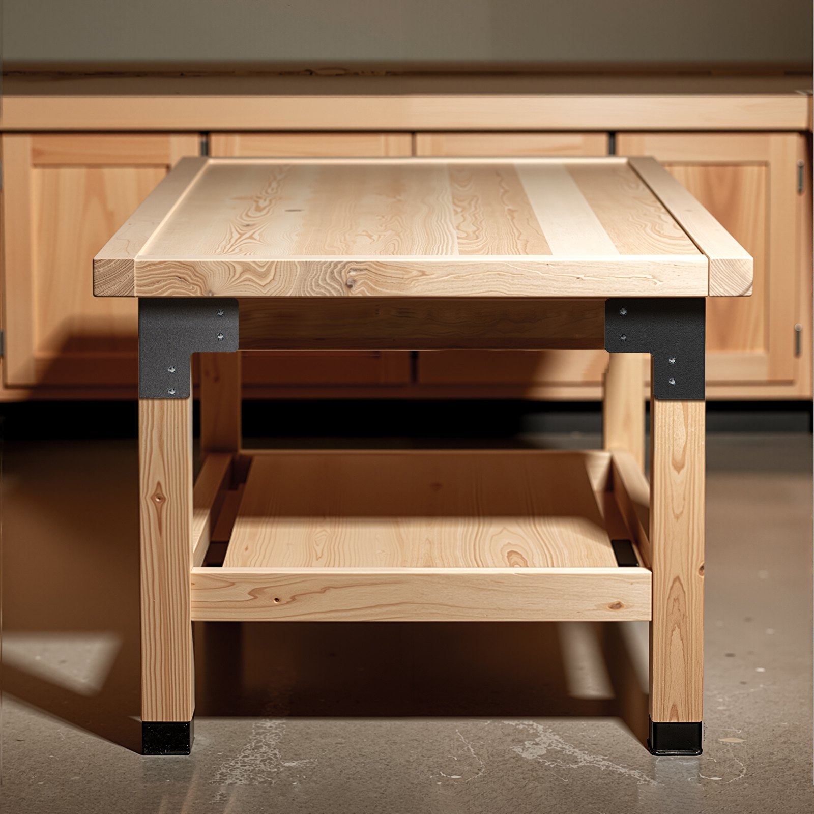 Sada rohových konzol VEVOR na pracovný stôl, 6,50 x 6,50 x 6,50 palca / 165 x 165 x 165 mm, nosnosť 2204 libier/1000 kg, odolné oceľové uhlové konzoly so skrutkami, pre plošinu pracovného stola, 8 ks