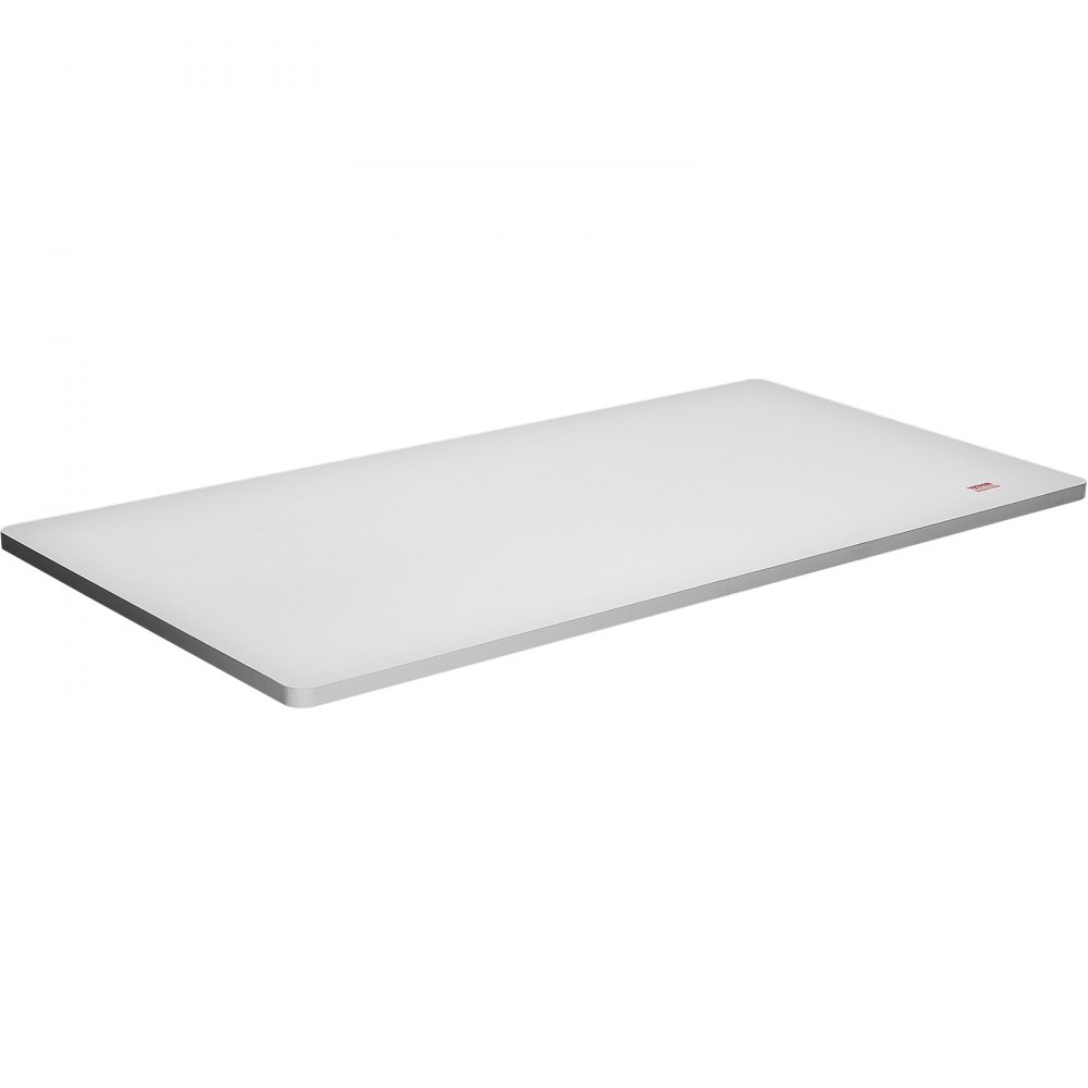 VEVOR standing desk countertop in white with rounded edges and minimalistic design.