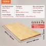 VEVOR wood table top, birch wood, natural finish, 1.5" thick, 23.6"x29.5", includes screws and manual.