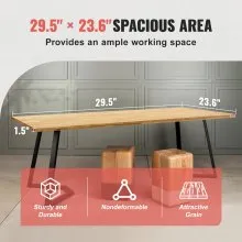 VEVOR Wood Table Top, Holds up to 330 lb, 29.5" x 23.6" x 1.5" Rectangular Countertop for Height Adjustable Electric Standing Desk Frame, Universal Solid One-Piece Maple Desktop for Office & Home Desk