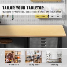 VEVOR Wood Table Top, 1200 x 750 x 38 mm, 150 kg Load Capacity, Universal Solid One-Piece Maple Wood Desktop for Height Adjustable Electric Standing Desk Frame, Rectangular Countertop for Home Office