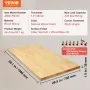 VEVOR Wood Table Top, 59.1" x 29.5" x 1.5", 330lb Load Capacity, Universal Solid One-Piece Maple Wood Desktop for Height Adjustable Electric Standing Desk Frame, Rectangular Countertop for Home Office