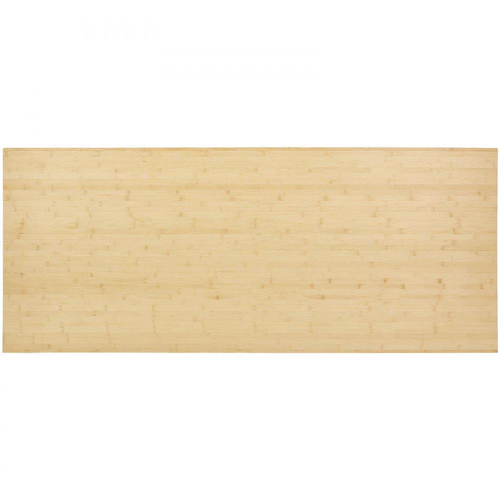 VEVOR bamboo table top with natural bamboo grain and smooth finish, ideal for desks and tables.