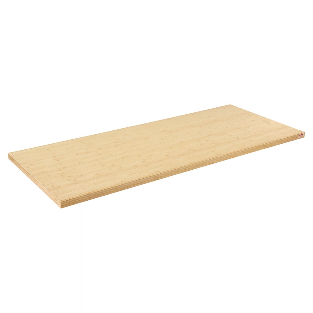 VEVOR bamboo table top with smooth natural finish, rectangular shape, and visible wood grain texture.