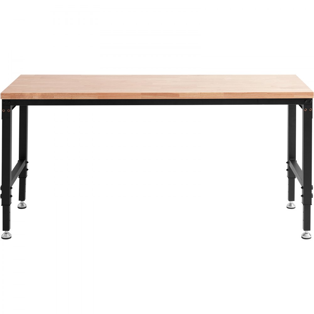 VEVOR Adjustable Workbench Work Table Top, Dimensions: 72" x 25" Adjustable Height: 28"-40" Max Load 3000lbs Table with Power Sockets Wooden Top for Office Home Garage