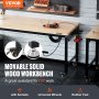 VEVOR Adjustable Workbench Work Table Top, Dimensions: 72" x 25" Adjustable Height: 28"-40" Max Load 3000lbs Table with Power Sockets Wooden Top for Office Home Garage