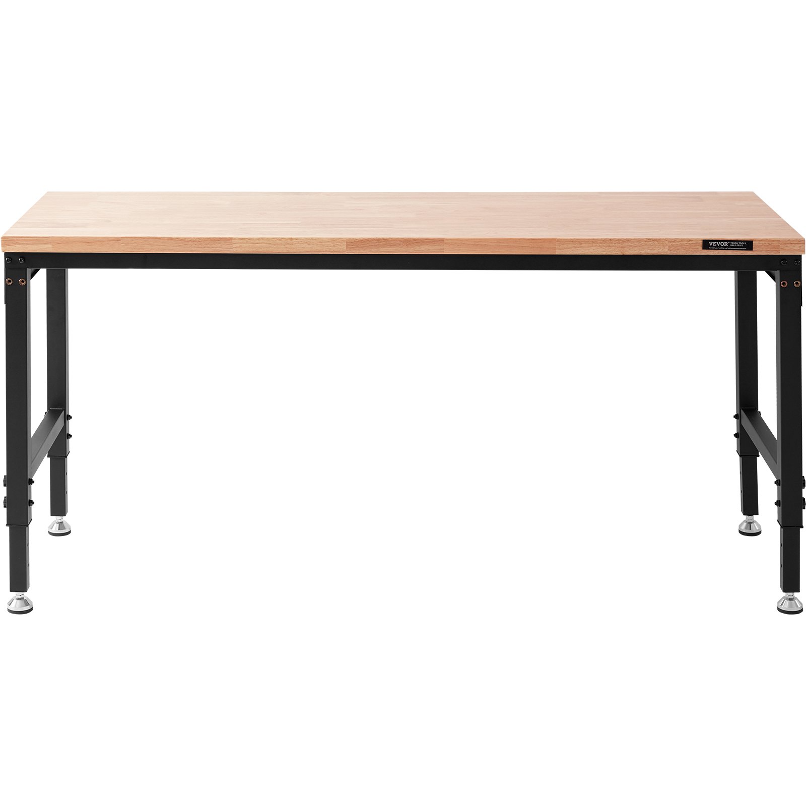 VEVOR Adjustable Workbench Work Table Top, Dimensions: 72" x 25" Adjustable Height: 28"-40" Max Load 3000lbs Table with Power Sockets Wooden Top for Office Home Garage