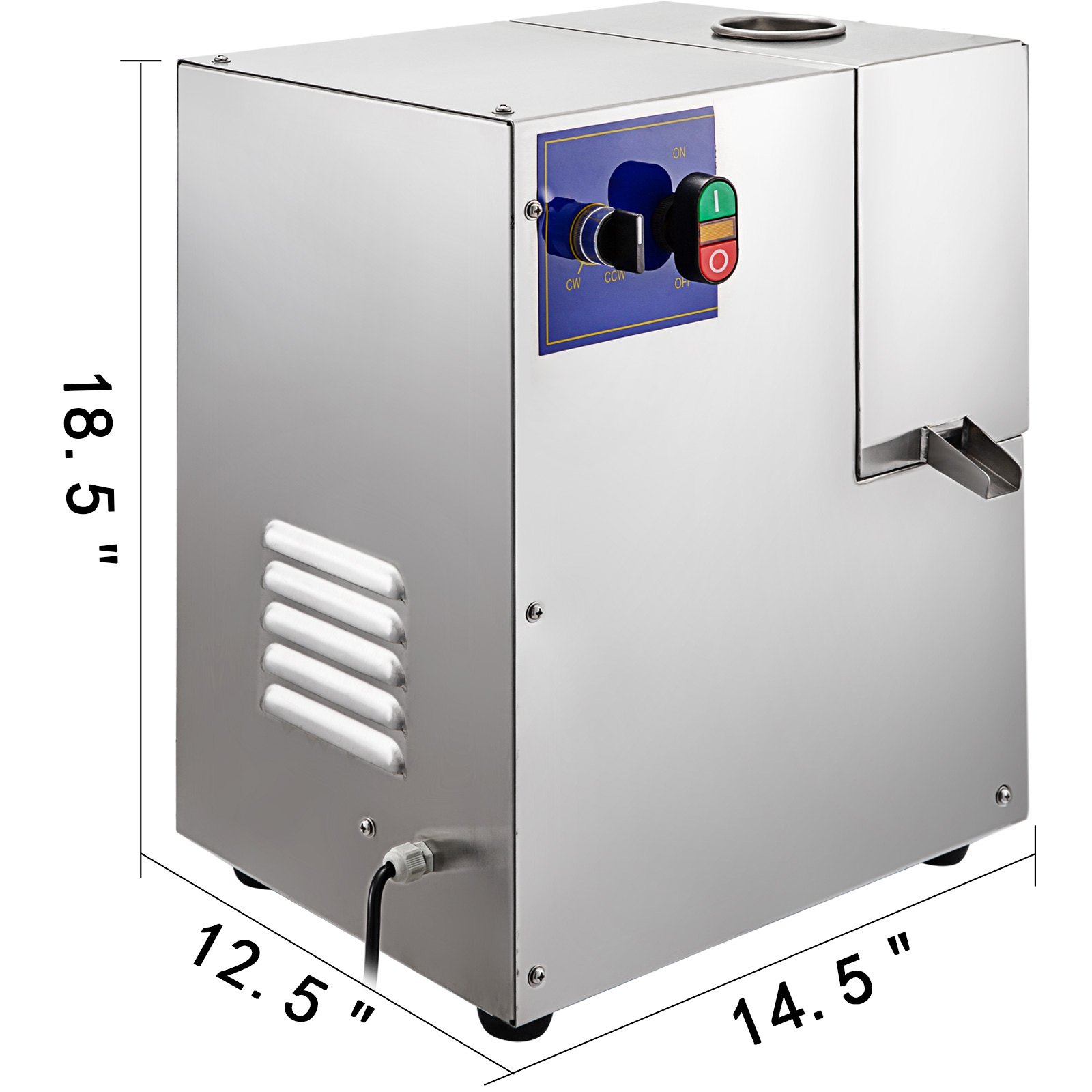 Prensa de caña de azúcar eléctrica VEVOR de 4 rodillos de acero inoxidable 304, 660 lb/h de salida, con puerta acrílica transparente para jugo comercial de caña de azúcar, kumquat, cítricos y jengibre.