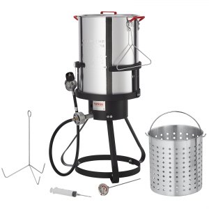 VEVOR Outdoor Propane Deep Fryer, Double Burners Commercial Fryer