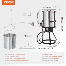 VEVOR 30 Qt Turkiet Fritös Propan Boiler Steamer Stock Pot Aluminium Utomhus