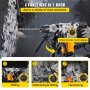 VEVOR Rotary Hammer, 1" SDS - Plus Hammer Drill with 4 Functions & 360 Degree Rotating Handle, 1050W Variable Speed 0-850RPM Corded Hammering Machine, Includes Chisels, Drill Bits and Case