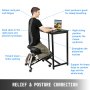 VEVOR Ergonomic Kneeling Chair Adjustable Stool Office Chair Stretch Rest Black