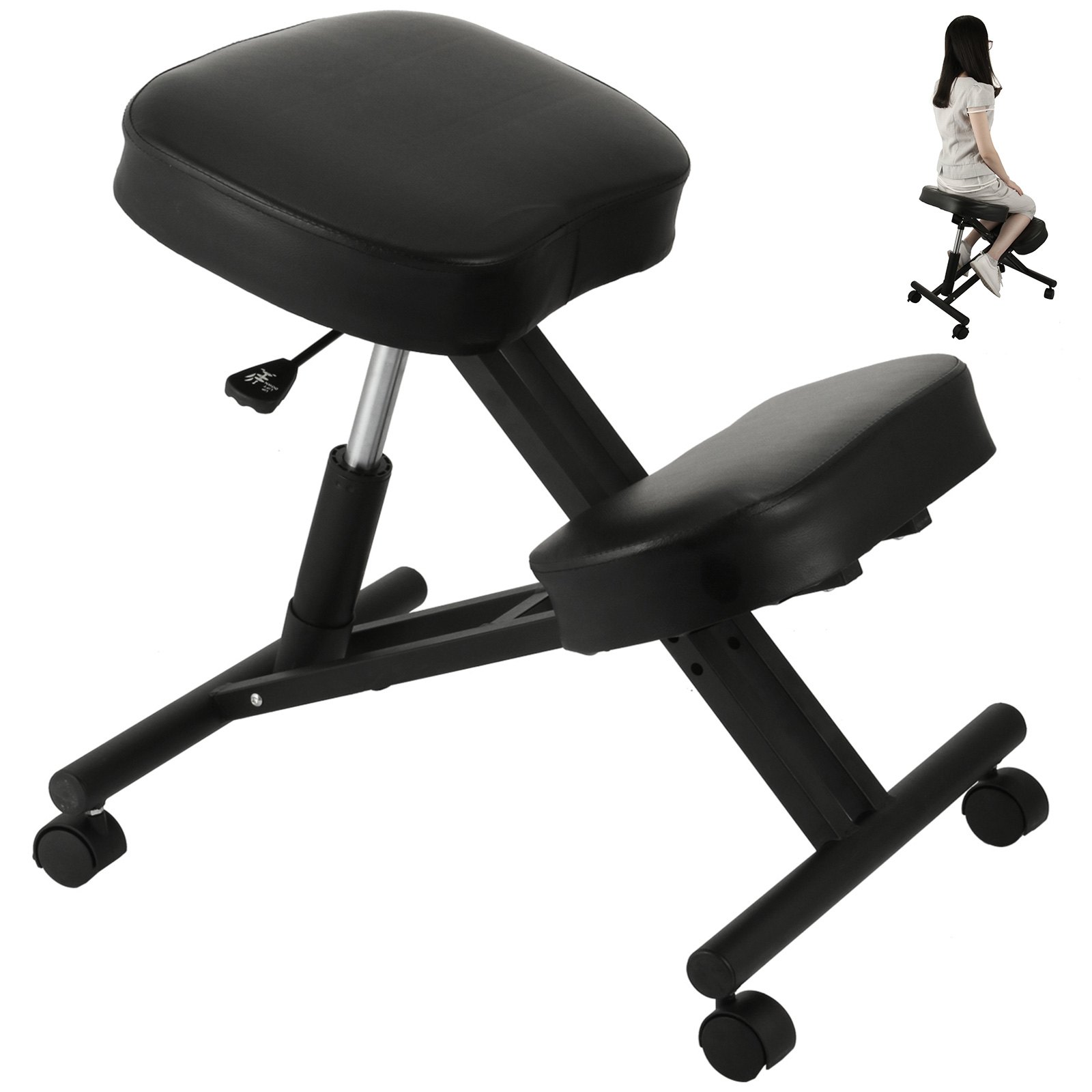 VEVOR  Kneeling Chair Ergonomic 250lbs Load Bearing Office Stool Knee Support Chair Kneeling Office Chair Adjustable Knee Stool for Office or Home Angled Kneeling Chair
