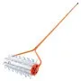 VEVOR Lake Weed Roller, 3.66 m Lake & Pond Weed Removal Tool, Muck Razer Aquatic & Sludge Tiller, Rid Roots and Muck Buildup, 9 Preassembled Galvanized Iron Blades, 3 Aluminum Handles, Easy Assembly
