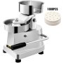 VEVOR burger press with handle and 1000 paper liners in stainless steel.