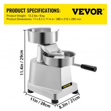 Burger Press Hamburger Patty Maker 6-Inch Diameter Burger Press Commercial