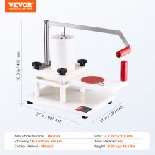 VEVOR 4.3" Commercial Burger Patty Maker Hamburger Meat Press Forming Machine