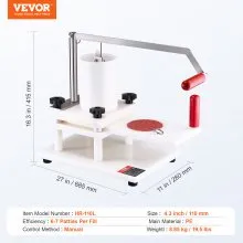 VEVOR Commercial Burger Press 4.3-Inch Commercial Hamburger Patty Maker PE Material Manual Burger Forming Machine with Tabletop Fixed Design Manual Burger Patty Maker for Hamburger Fish Burger
