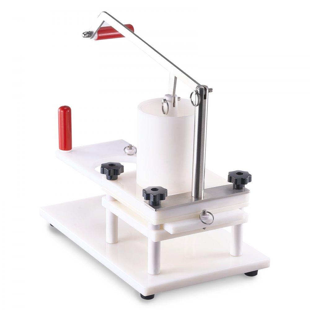 VEVOR Commercial Burger Patty Maker, 130 mm/5 inch Manual Beef Hamburger Patty Maker, Food-Grade PE Burger Press Machine, 1.5KG Large-Capacity Hopper Meat Forming Processor with Handle & Patty Paper