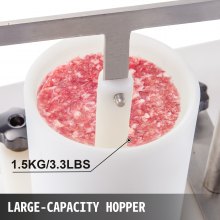 VEVOR Burger Commercial Buger Press 2.165 in/2.15 pulgadas y 5.118 in/5 pulgadas, material de PE para hacer carne manual con diseño fijo de mesa, máquina procesadora con 2 juegos de modelo de hamburguesas, 5 pulgadas, blanco