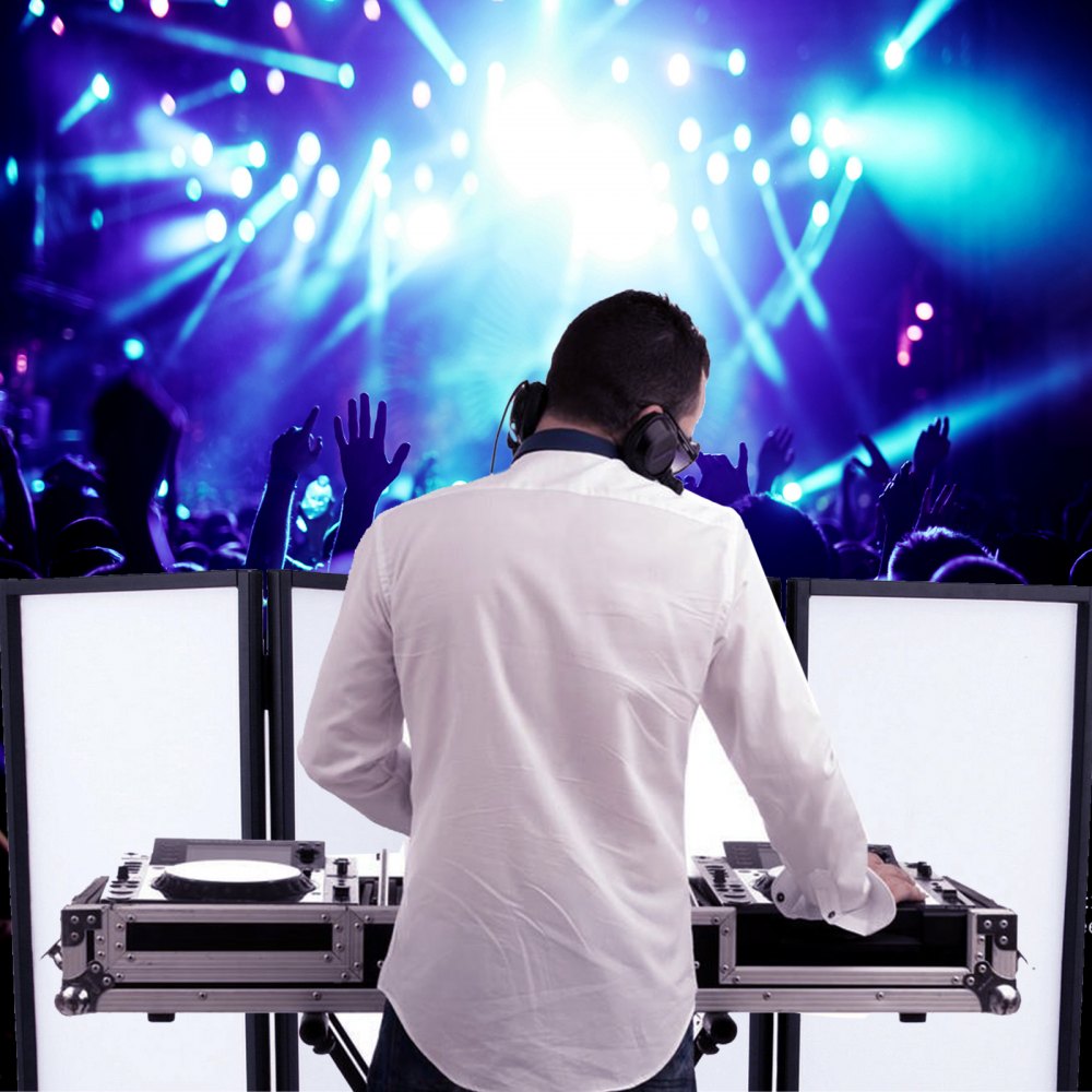 Event Facade White+Black Scrim Metal Frame Booth+Travel Bag DJ Booth Mobile