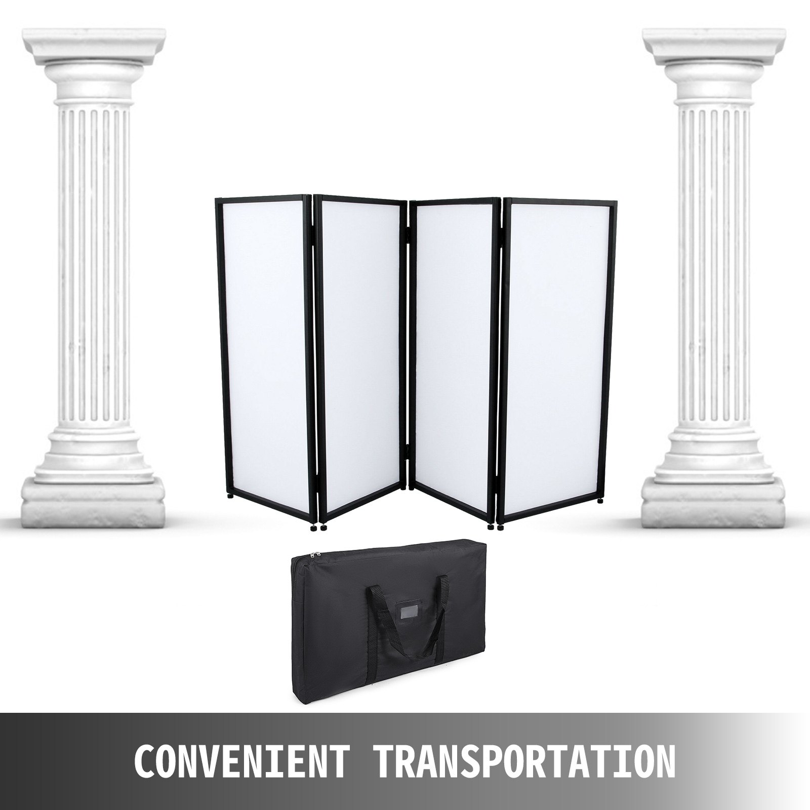 Event Facade White+Black Scrim Metal Frame Booth+Travel Bag DJ Booth Mobile