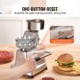 VEVOR Commercial Burger Patty Maker, 100mm Hamburger Beef Patty Maker, Heavy Duty Food-Grade Stainless Steel Bowl Burger Press Machine, Kitchen Meat Forming Processor with 1000 Pcs Patty Papers