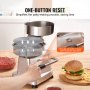 VEVOR Commercial Burger Patty Maker, 150mm/6inch Hamburger Beef Patty Maker, Heavy Duty Food-Grade Stainless Steel Bowl Burger Press Machine, Kitchen Meat Forming Processor with 1000 Pcs Patty Papers