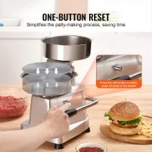 VEVOR Commercial Burger Patty Maker, 150mm/6inch Hamburger Beef Patty Maker, Heavy Duty Food-Grade Stainless Steel Bowl Burger Press Machine, Kitchen Meat Forming Processor with 1000 Pcs Patty Papers