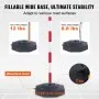 VEVOR Adjustable Traffic Delineator Post Cones, 4 Pack, Traffic Safety Delineator Barrier with Fillable Base 8FT Chain, for Traffic Control Warning Parking Lot Construction Caution Roads, Red & White