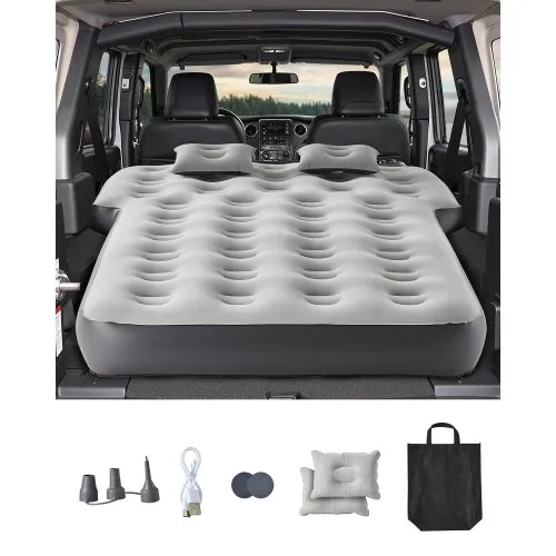 Car Air Mattress Inflatable Car Camping Travel Bed Sleeping Pad Built in Pump