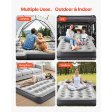 Car Air Mattress Inflatable Car Camping Travel Bed Sleeping Pad Built in Pump
