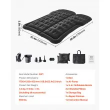 Colchón de aire inflable para coche, camping, viajes, cama para dormir, bomba de aire, SUV, MPV, sedán