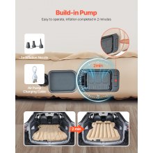 Car Air Mattress Inflatable Car Camping Travel Bed Sleeping Pad Built in Pump