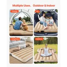 Car Air Mattress Inflatable Car Camping Travel Bed Sleeping Pad Built in Pump