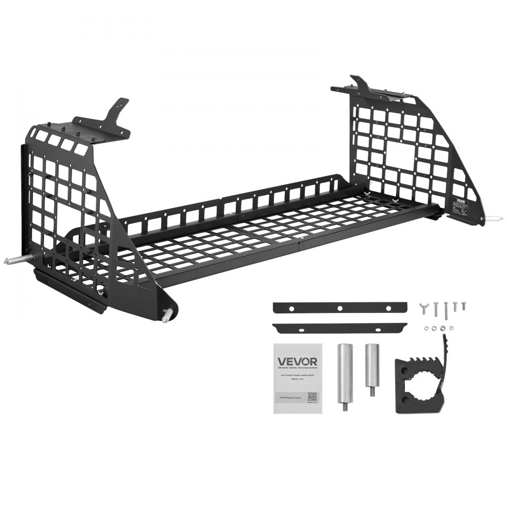 VEVOR Rear Trunk Cargo Rack, for 2010-2024 Toyota 4Runner, 220 lbs Capacity, Aluminum Alloy Basket Tray Interior Storage Luggage Carrier, Adjustable Height Shelf Stand Organizer for Camping Trip Gear