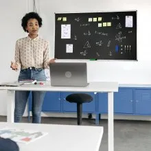 VEVOR Black Board, 70 x 40 inch Large Chalkboard with Aluminum Frame, Black Boards Dry Erase Includes 1 Magnetic Erase & 3 Dry Erase Markers, Black Surface, for Office Home and School