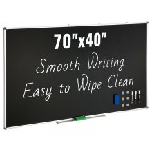 VEVOR Black Board, 70 x 40 tommer stor tavle med aluminiumsramme, Black Boards Dry Erase Inkluderer 1 magnetisk slette og 3 tørr slettemarkører, svart overflate, for kontorhjem og skole