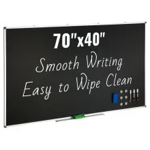 VEVOR Black Board, 70 x 40 inch Large Chalkboard with Aluminum Frame, Black Boards Dry Erase Includes 1 Magnetic Erase & 3 Dry Erase Markers, Black Surface, for Office Home and School