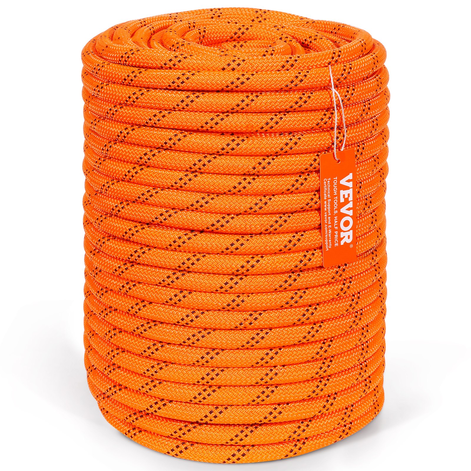 VEVOR Arborist Tree Climbing Rope Double Braid Polyester 1/2"/1.3 cm x 220'/67.1 m 48-Strand