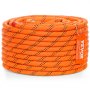 coiled orange VEVOR climbing rope with black pattern and VEVOR tag, showcasing durability and strength.
