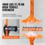 VEVOR Arborist Tree Climbing Rope Double Braid Polyester 3/8"/1 cm x 120'/36.6 m 48-Strand