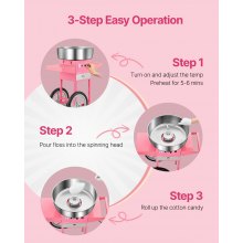 VEVOR Commercial Cotton Candy Machine with Cart Sugar Floss Maker 1000W Party