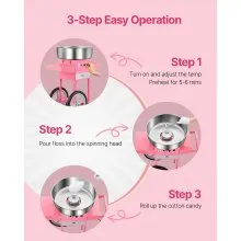 VEVOR Commercial Cotton Candy Machine with Cart Sugar Floss Maker 1000W Party