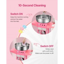 VEVOR Commercial Cotton Candy Machine with Cart Sugar Floss Maker 1000W Party