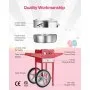 Commercial Cotton Candy Machine with Cart Sugar Floss Maker 1000W for Party Red
